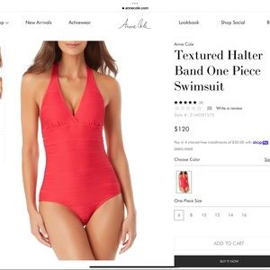 New with tags Anne Cole textured halter swimsuit